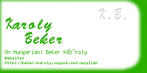 karoly beker business card